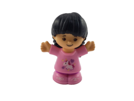 Fisher Price Little People ASIAN GIRL w Pink Unicorn Outfit Toy Figure - £4.52 GBP