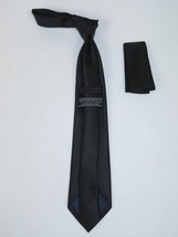 Men's Woven Tie Hankie Set J.Valintin Private Collection R74 Black Shadow Stripe image 2