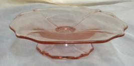 Vintage Pink Depression Glass Pedestal Server 5.25” - $8.96