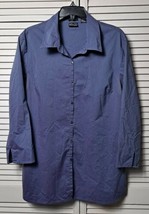 New York &amp; Company Womens Blouse Top Shirt Purple Button Up Size XL EPOC - £10.38 GBP