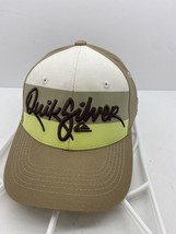 Quicksilver Fitted Cap Hat One Size Beige Khaki Neon Green Logo - £10.90 GBP