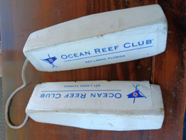 Ocean Reef Club Key Largo Florida Wood Chocks for Airplane Tires 12&quot; with Rope - £97.30 GBP