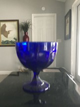 US Glass Co Colbert Blue Footed Sherbet or Desert Dish - $18.69