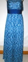 New Womens NWT $189 Tahari Dress Maxi Long Strapless Straps 8 Blue White Chevron - £29.74 GBP
