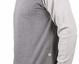 Akomplice Men&#39;s Grey Heather Button Fleece Raglan Crew Neck Shirt NWT - £35.91 GBP