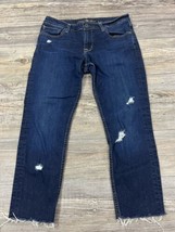 Big Star Alex Ankle Skinny Jeans Womens 30 Blue Distressed Raw Hem Stretch Denim - £13.22 GBP