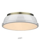 Golden Duncan AB 2-Light Aged Brass Flush Mount Light Shade 3602-14-AB-W... - $1,198.66 MXN