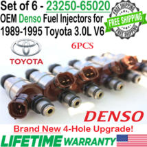 New OEM x6 Denso 4-Hole Upgrade Fuel Injectors for 1989-95 Toyota Pickup 3.0L V6 - £353.33 GBP