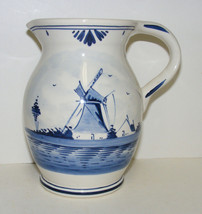 Delft Holland Pitcher/Creamer #702 Handpainted 6½&quot; Tall - £18.78 GBP