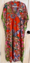 ANTICA SARTORIA FLOWER GARDEN GREAT BEADWORK  Cotton Caftan, Coverup, Tu... - $892.74 MXN