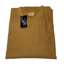 NEW Long Sleeve Waffle Knit Sz 2XL Dark Yellow Shirt Empire Bigland VTG NOS - £10.57 GBP