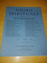 Negro SPIRITUALS-H.T.BURLEIGH/G. Ricordi &amp; Co. 1924 Were You THERE?-M VOICE-NICE - £18.68 GBP