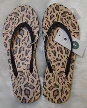 Flip Flops Summer Shade &amp; Shore Beach Cheetah print size 7 Brand New With Tags - $5.69