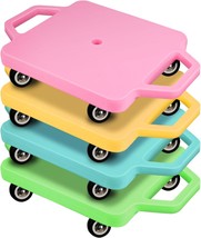 4 Pcs Sports Scooter Board With Handles Sitting Scooter, Pink,Yellow,Blu... - $76.95