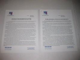 NY Rangers Mark Messier Official/Original Retirement Press Release Sept 12 2005 - £59.95 GBP