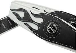 Guitar Strap For Bass Guitar In The Yueko Personality Leather Red, Black Flame). - £31.45 GBP