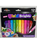 Vivid Brights 12 Markers  CraZart Markers Assorted Colors New - £6.25 GBP