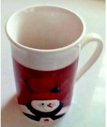 Royal Norfolk Coffee Cocoa Mug Cup Snowman Holiday Red Design Around - £6.20 GBP