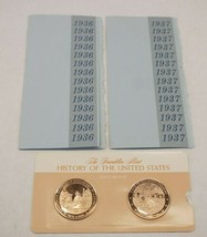 1936 &amp; 1937 The Franklin Mint History of the United States Solid Bronze Coins - £15.58 GBP