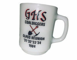 GHS Coaldiggers Gary WV Anchor Hocking Milk glass 1984 Class Reunion Mug Cup EUC - £14.23 GBP