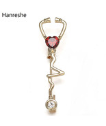 Red Zircon Heart Stethoscope Lapel Pin for Medical Professionals - $41.07 CAD