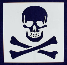 Large Skull &amp; Bones Stencil- 16&quot; x 16&quot; Painting/Crafts/Template  -Mylar 14 Mil - £21.81 GBP