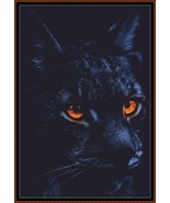 Glowing Eyes - Black Cat ~~ counted cross stitch pattern PDF - £15.68 GBP