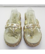 Sam Edelman Thong Platform Sandal Silver/Gold Leather Woven Jute-Women&#39;s... - €16,26 EUR