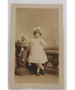 Vintage Photo Postcard Little Girl in White Dress AZO stamp mark  1918-1930 - $222.77 MXN