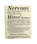 Hires Root Beer Soda Pop 1894 Advertisement Victorian Nervousness ADBN1mm - €17,28 EUR