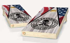 American Flag 2nd Amendment Cornhole Board Vinyl Wrap Laminated Sticker ... - £40.88 GBP