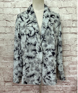 LOGO by Lori Goldstein Womens M Blazer Jacket Gray Tie-Dye Casual Ponte ... - £46.41 GBP