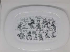 Disney Sketchbook Serving Tray Mickey Mouse &amp; Friends Sketch Plate 13.5” - £26.07 GBP