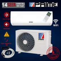 12000 BTU Ductless Mini Split AC Heat Pump WiFi 14 SEER 220V R-410, Kit ... - $395.01