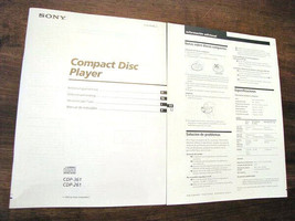 MANUAL Compact Disc Player CDP-361 261 SONY Guide Instruction Manual-
sh... - $19.79