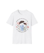 Mystical Mushroom And Flower Boho T-Shirt, Bohemian Unisex US Cotton Tee... - $20.68+