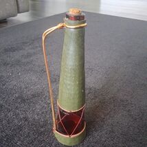 Italy Vintage Leather Wrapped Wine Bottle Decanter Empty - $19.80