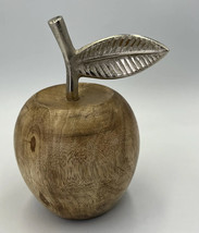 Wooden Apple With Aluminum Stem Decor Teacher Farmhouse - £8.96 GBP