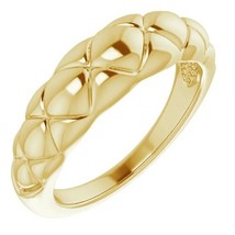 Authenticity Guarantee 
Geometric Quilted Dome Ring in 14k Gold or Platinum - £755.21 GBP+