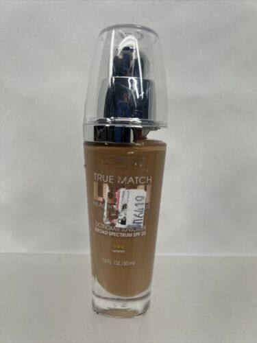 L'Oreal W6 Sun Beige True Match Lumi Healthy Luminous Makeup 1oz Damage Bottle - $5.38