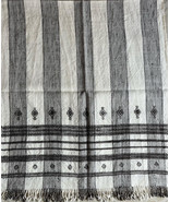 WOMEN POWER |wool throw | White with Black | Blanket - $2,716.35 MXN