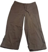 J Jill Size 10 Brown Stretch Capri Pants Pockets - $12.73