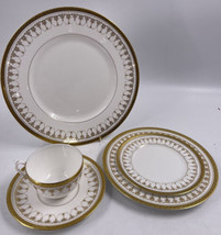 Royal Worcester Imperial White Gold 5-Piece Place Setting Crafted England Rare - £193.94 GBP