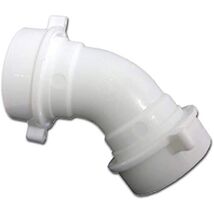 Lavatory/Kitchen Drain Elbow, White PVC, 1.5 or 1.25-In. Slip Joint - $24.87 CAD