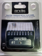 Andis Master Premium Metal Clip Comb Size #1 1/8&quot; Fits Model ML CL-33665, Blue - £14.32 GBP