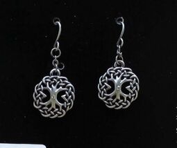 MYSTICA ACCESSORY CELTIC CRYSTAL TREE OF LIFE ALLOY EARRINGS LED FREE METAL - $17.50 CAD