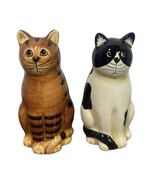 Vintage Orange Tabby &amp; Black And White Cats Kitty Ceramic Salt &amp; Pepper ... - $460.95 MXN