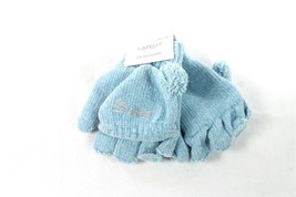 Capelli Girls Blue Faux Fur Flip Chenille Mittens Fingerless Gloves One-... - $17.81