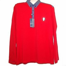 Mondo Gray Red Cotton Men Polo Style Shirt Sweater Size 4XL - £91.44 GBP