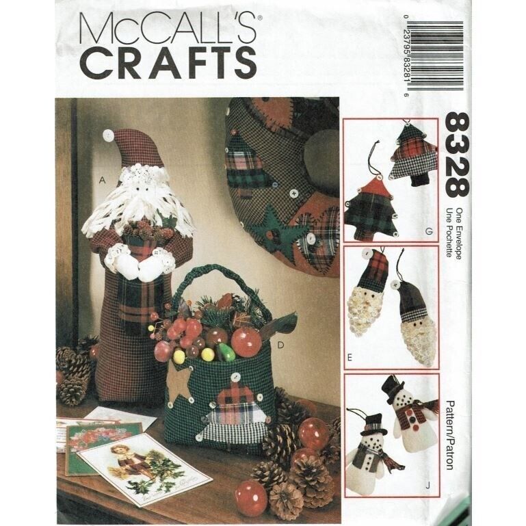 McCalls Sewing Pattern 8328 Ornaments Stocking Wreath - $8.96